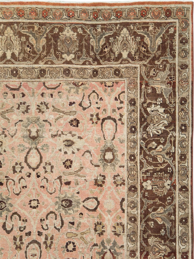 Antique Persian Tabriz Room Size Carpet, No.24290 - Gsblank