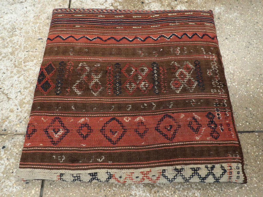 Antique Persian Flat-weave Cushion, No.24318 - Gsblank