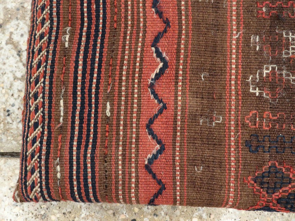Antique Persian Flat-weave Cushion, No.24318 - Gsblank