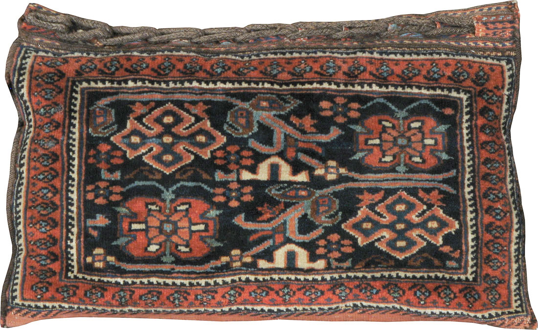 Antique Persian Afshar Bag Face Pillow, No.24319 - Gsblank
