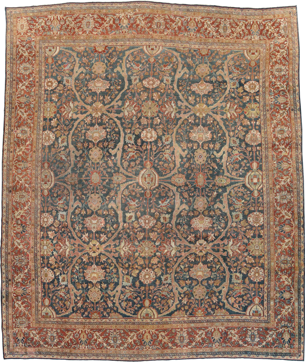 Antique Sarouk Fereghan Persian Room Size Carpet, No.24324 - Gsblank