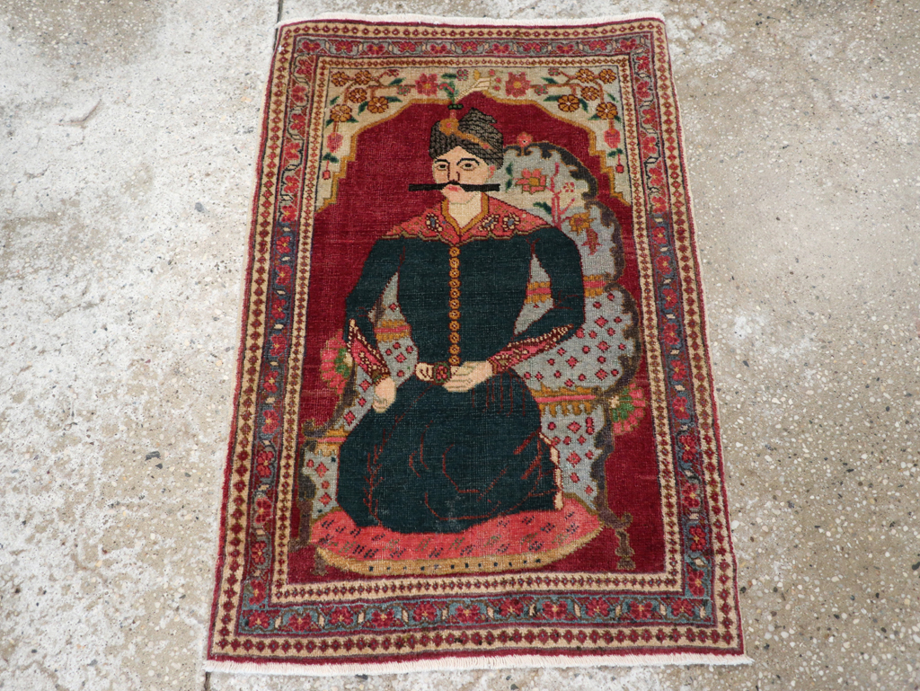 Antique Persian Tabriz Pictorial Rug (Pair: 1 of 2), No.24328 - Gsblank