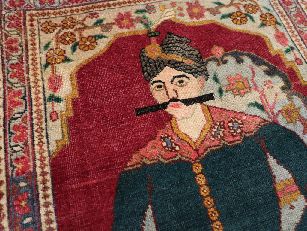 Antique Persian Tabriz Pictorial Rug (Pair: 1 of 2), No.24328 - Gsblank