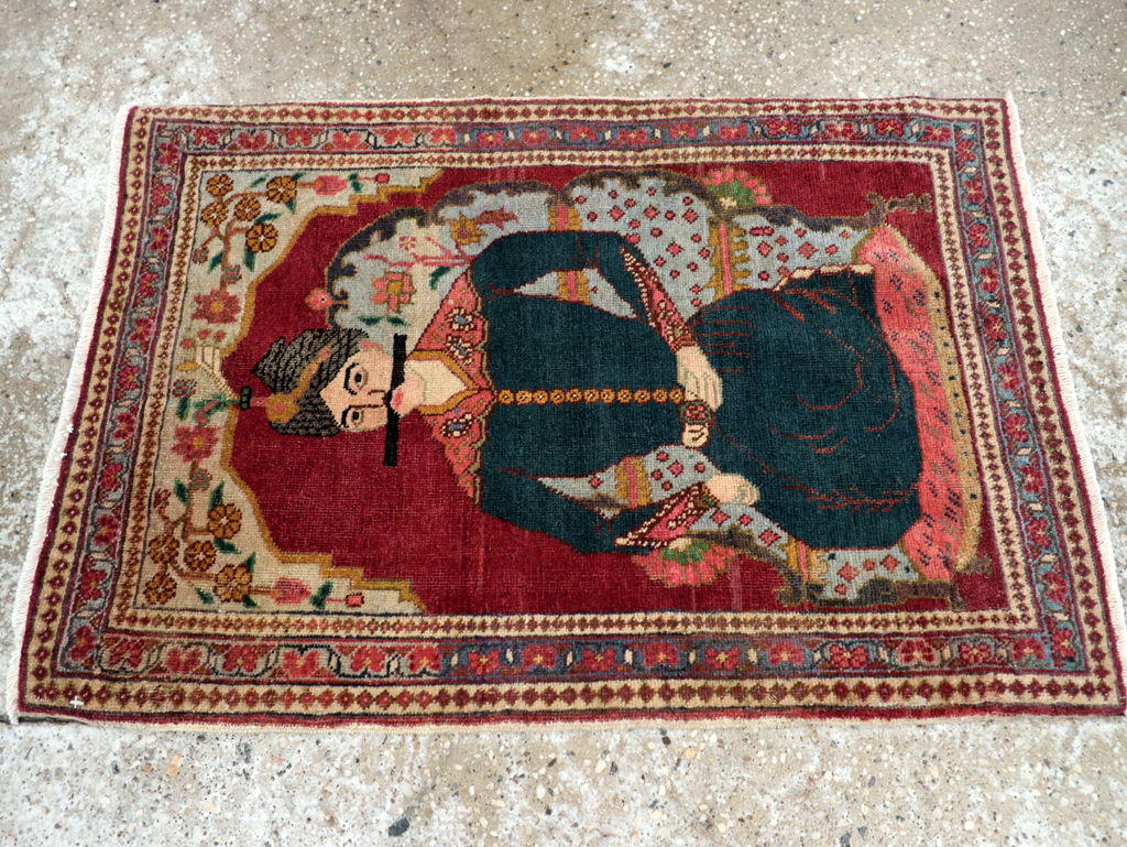 Antique Persian Tabriz Pictorial Rug (Pair: 1 of 2), No.24328 - Gsblank