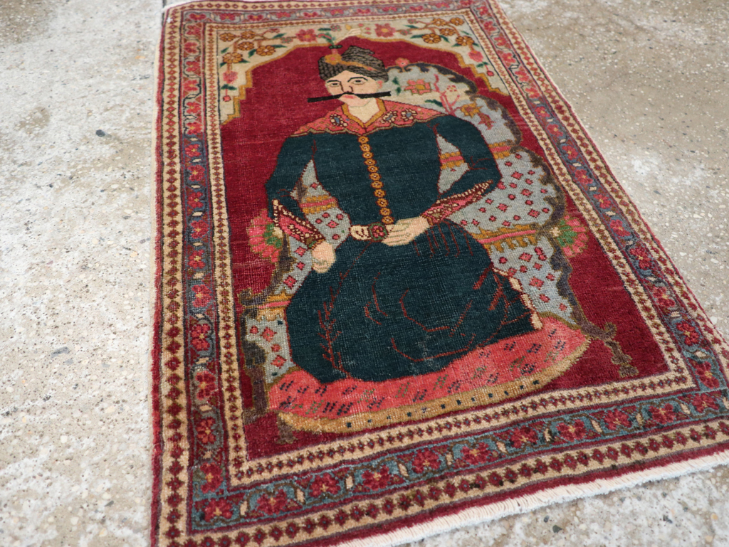 Antique Persian Tabriz Pictorial Rug (Pair: 1 of 2), No.24328 - Gsblank