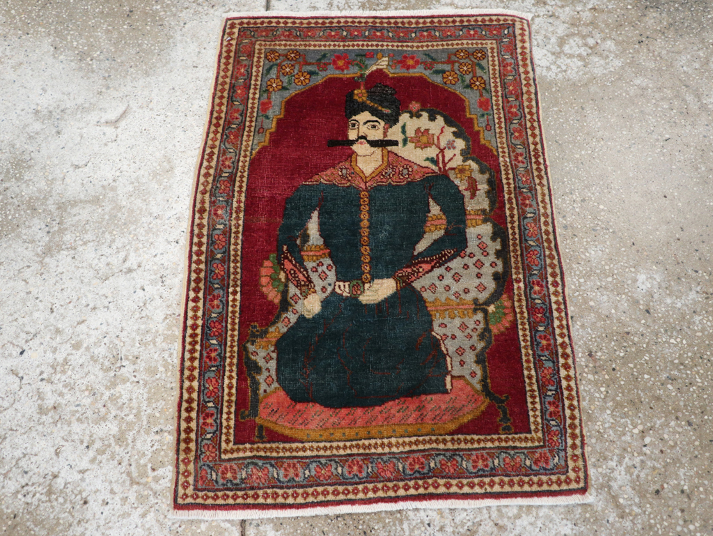 Antique Persian Tabriz Pictorial Rug (Pair: 2 of 2), No.24329 - Gsblank