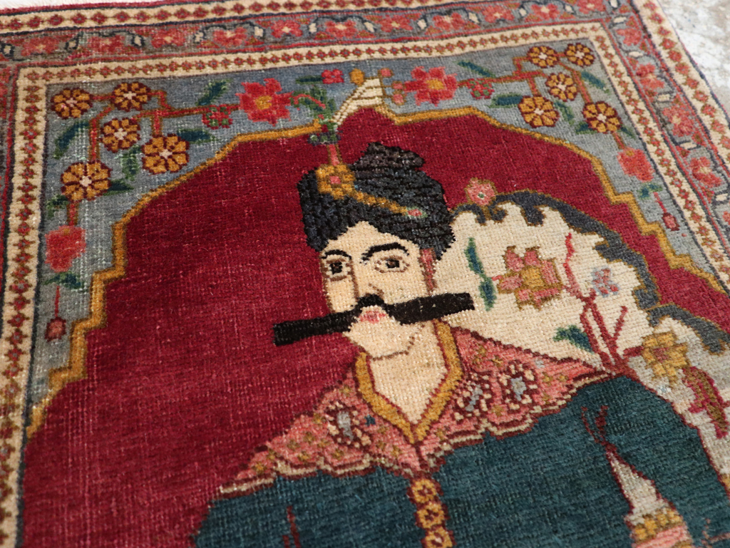 Antique Persian Tabriz Pictorial Rug (Pair: 2 of 2), No.24329 - Gsblank