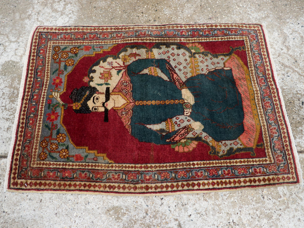 Antique Persian Tabriz Pictorial Rug (Pair: 2 of 2), No.24329 - Gsblank