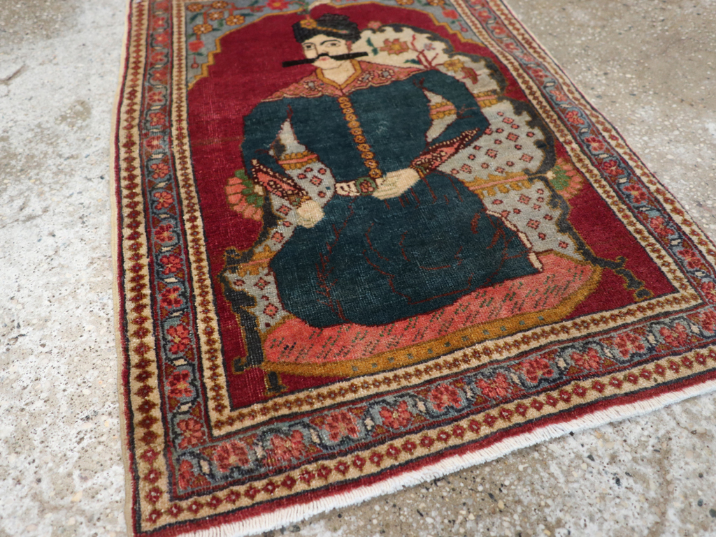 Antique Persian Tabriz Pictorial Rug (Pair: 2 of 2), No.24329 - Gsblank