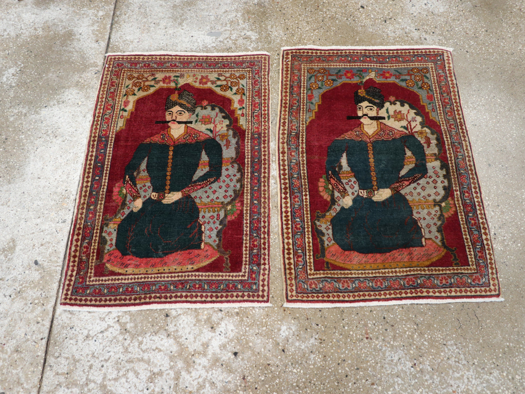 Antique Persian Tabriz Pictorial Rug (Pair: 2 of 2), No.24329 - Gsblank