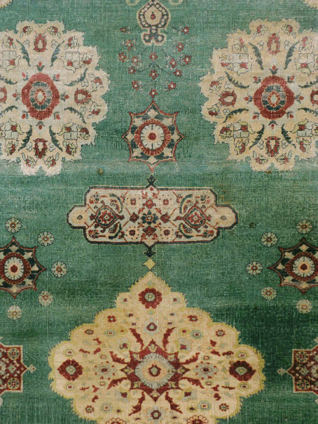 Antique Indian Agra Distressed Carpet, No.24333 - Gsblank