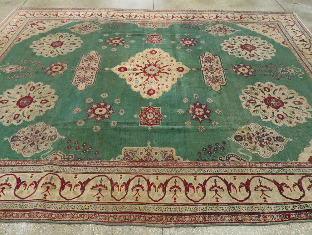 Antique Indian Agra Distressed Carpet, No.24333 - Gsblank