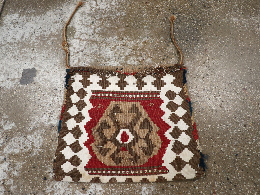 Vintage Persian Flatweave Kilim Bag, No.24349 - Gsblank
