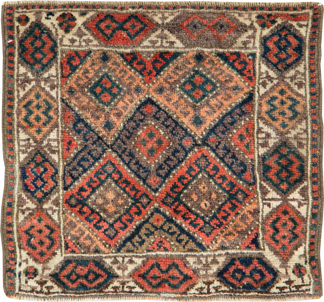 Antique Northwest Persian Square Throw Rug, No.24353 - Gsblank