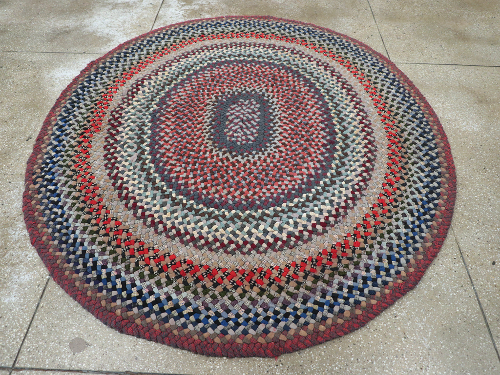 Vintage American Braid Rug, No.24365 - Gsblank