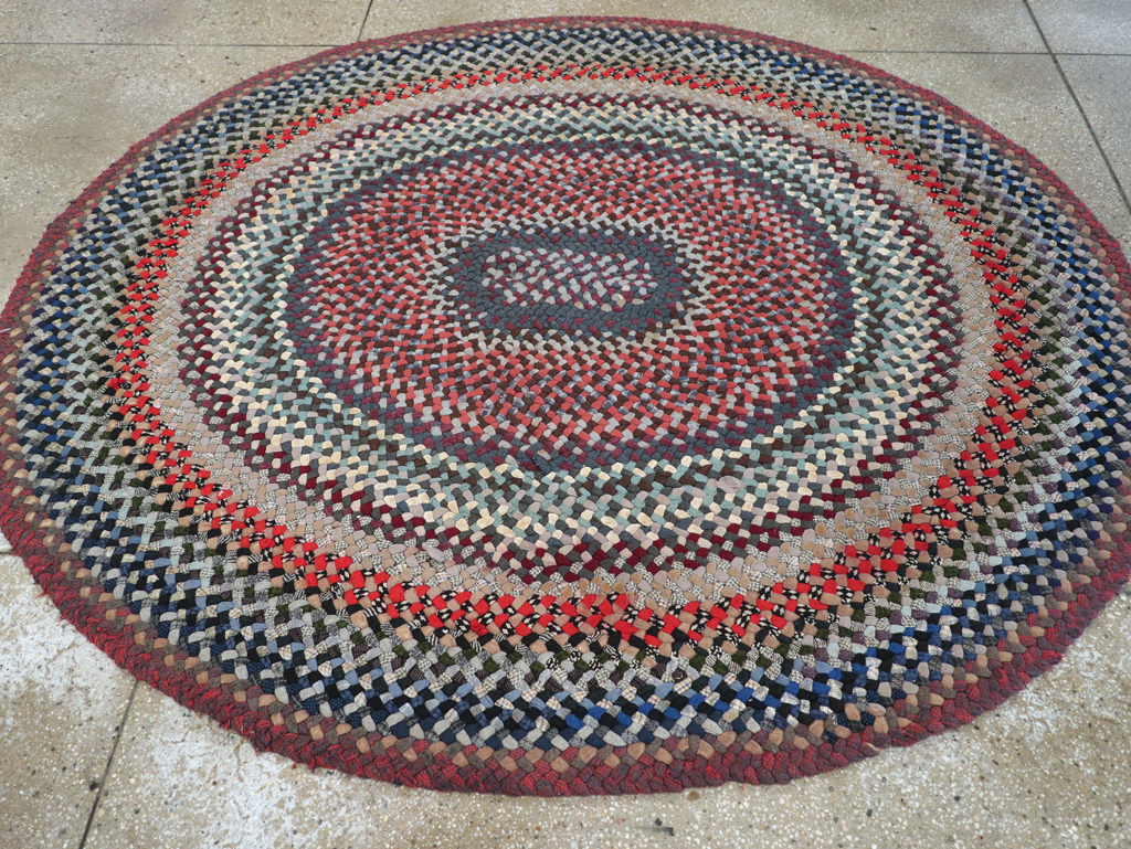 Vintage American Braid Rug, No.24365 - Gsblank