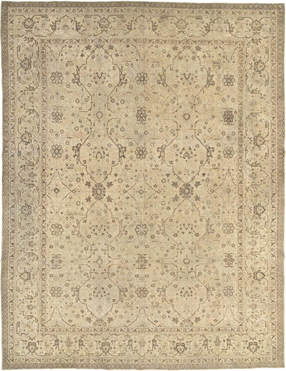 Antique Persian Tabriz Room Size Carpet, No.24379 - Gsblank