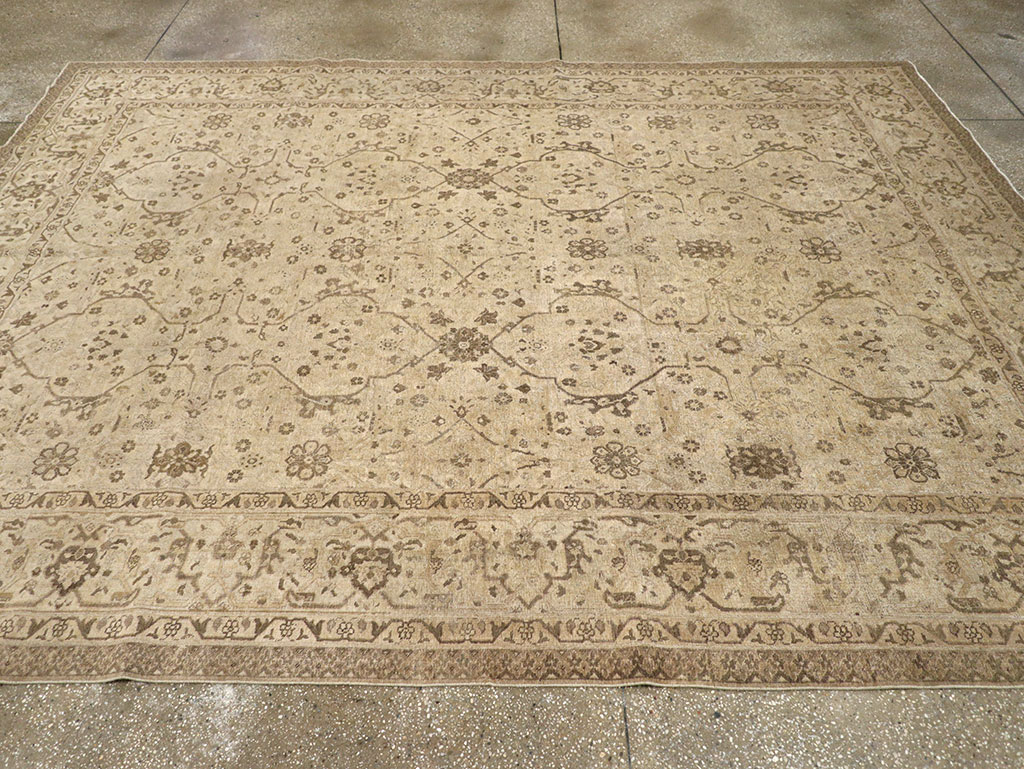 Antique Persian Tabriz Room Size Carpet, No.24379 - Gsblank