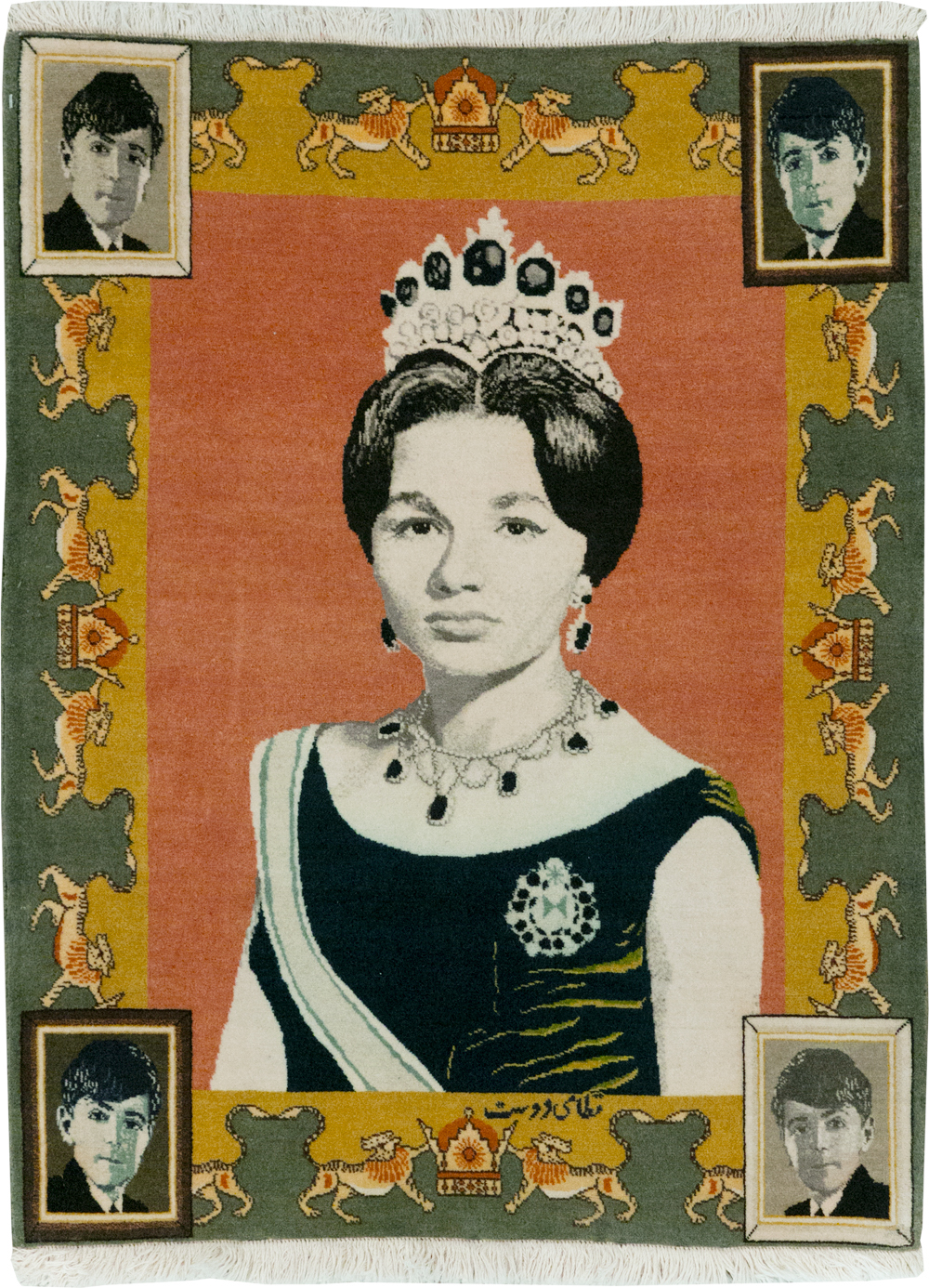 Vintage Persian Tabriz Pictorial Rug, No.24385 - Gsblank