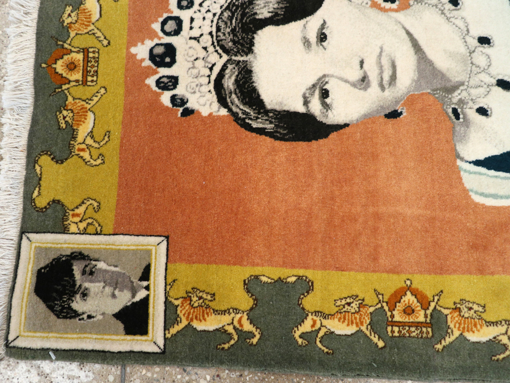 Vintage Persian Tabriz Pictorial Rug, No.24385 - Gsblank