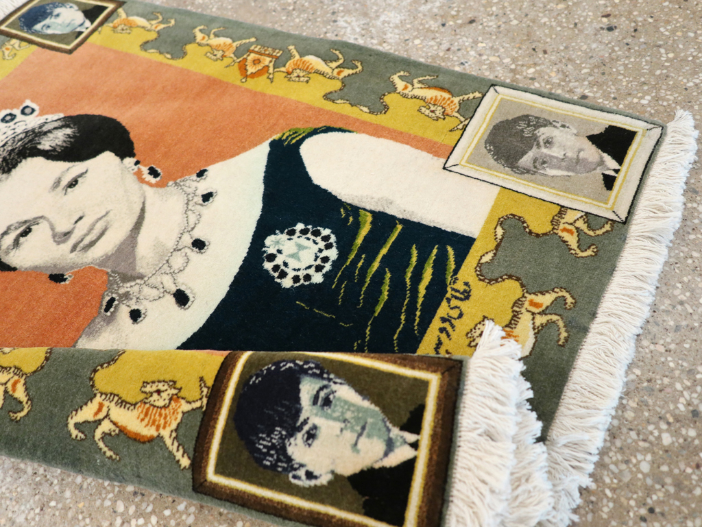 Vintage Persian Tabriz Pictorial Rug, No.24385 - Gsblank