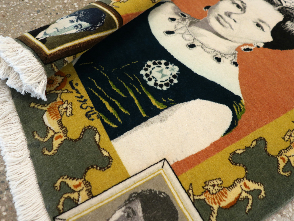 Vintage Persian Tabriz Pictorial Rug, No.24385 - Gsblank