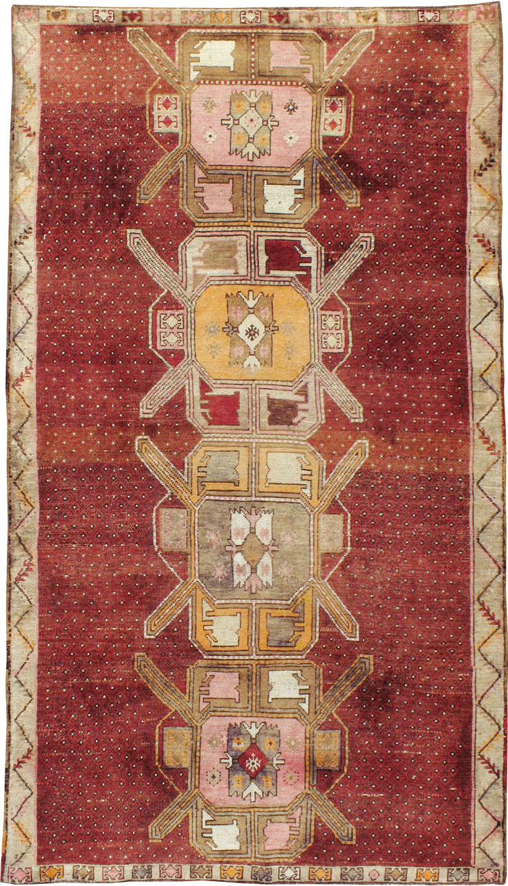 Vintage Turkish Anatolian Gallery Carpet, No.24423 - Gsblank