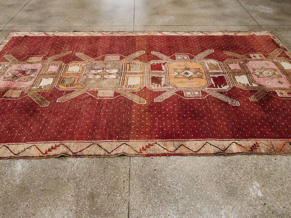 Vintage Turkish Anatolian Gallery Carpet, No.24423 - Gsblank