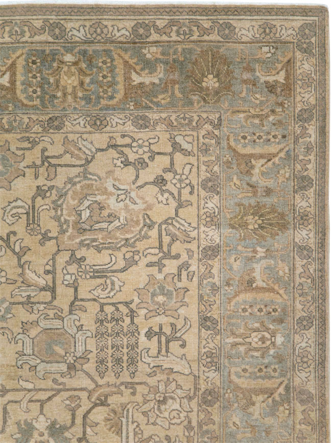 Vintage Persian Tabriz Accent Carpet, No.24440 - Gsblank