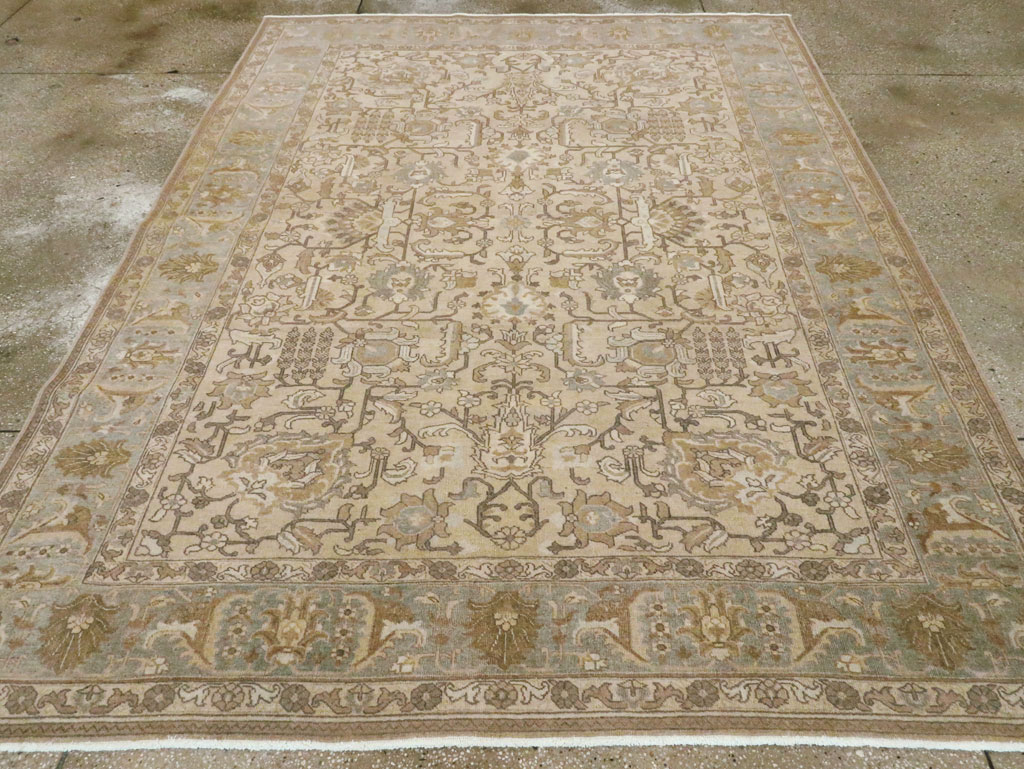 Vintage Persian Tabriz Accent Carpet, No.24440 - Gsblank