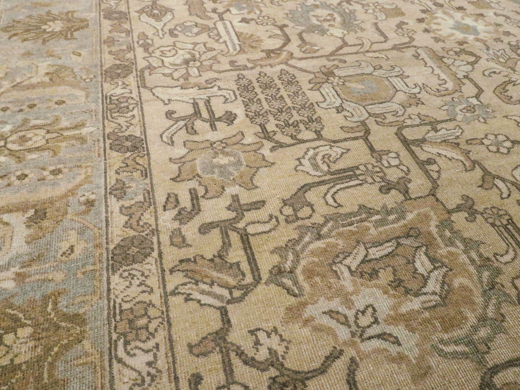 Vintage Persian Tabriz Accent Carpet, No.24440 - Gsblank