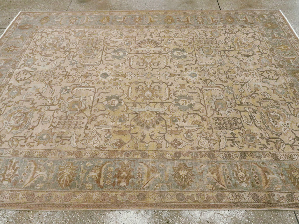 Vintage Persian Tabriz Accent Carpet, No.24440 - Gsblank
