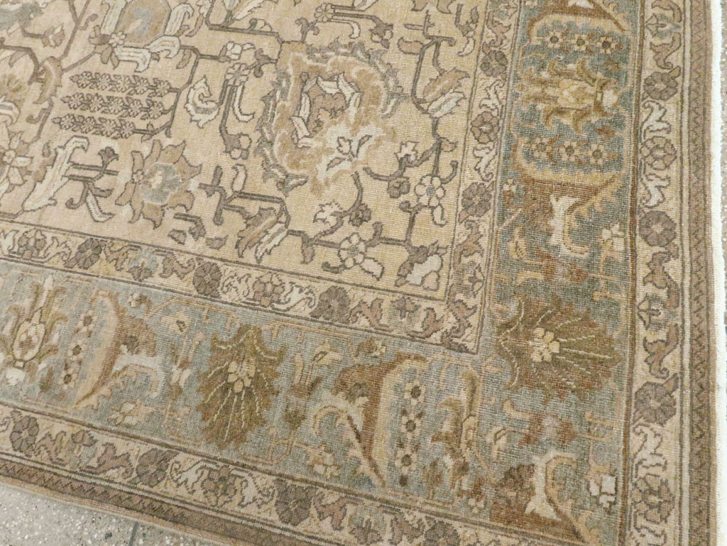 Vintage Persian Tabriz Accent Carpet, No.24440 - Gsblank