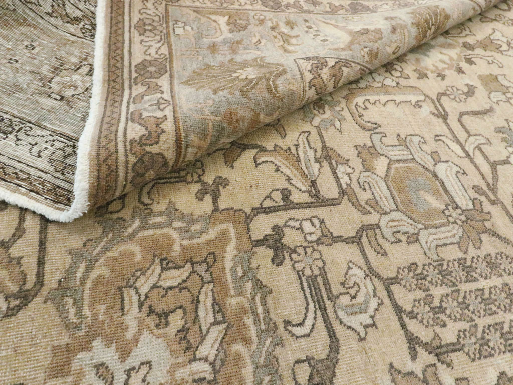 Vintage Persian Tabriz Accent Carpet, No.24440 - Gsblank