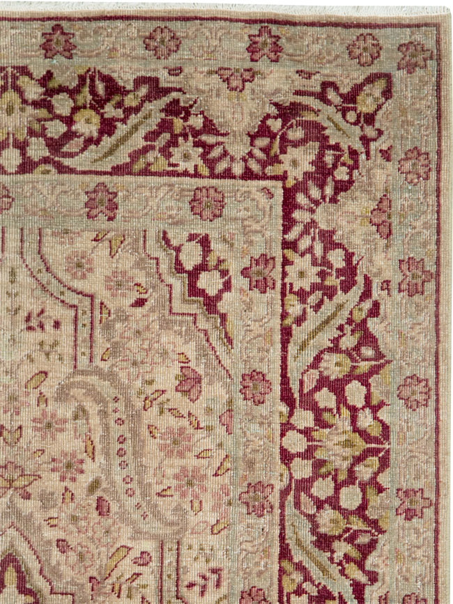 Antique Persian Tabriz Accent Rug, No.24442 - Gsblank