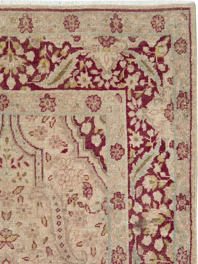 Antique Persian Tabriz Accent Rug, No.24442 - Gsblank