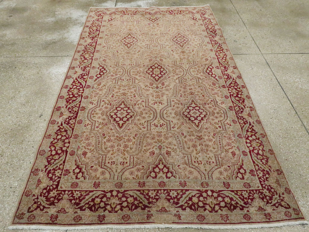 Antique Persian Tabriz Accent Rug, No.24442 - Gsblank