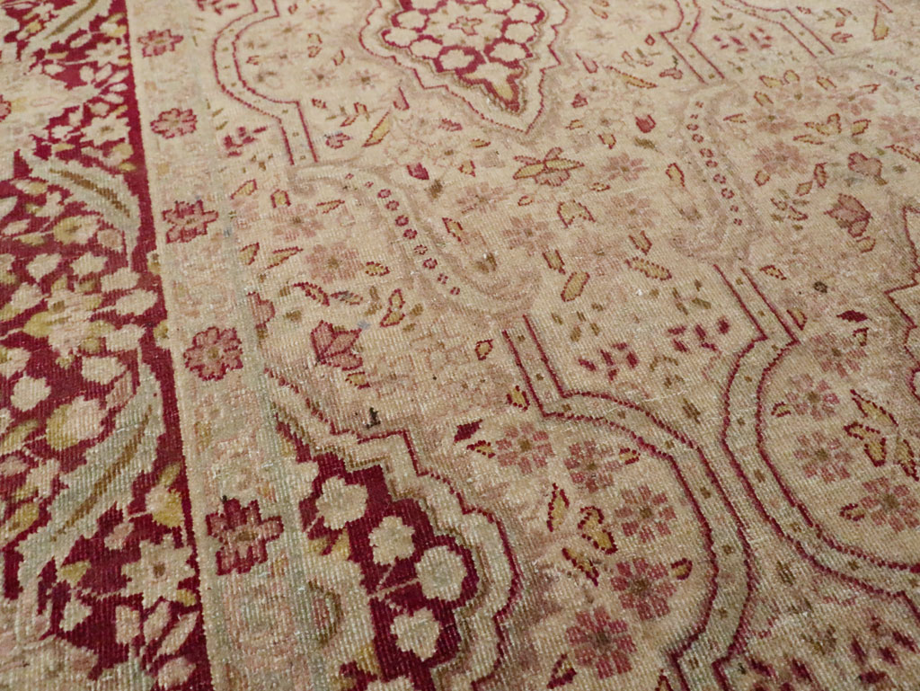 Antique Persian Tabriz Accent Rug, No.24442 - Gsblank