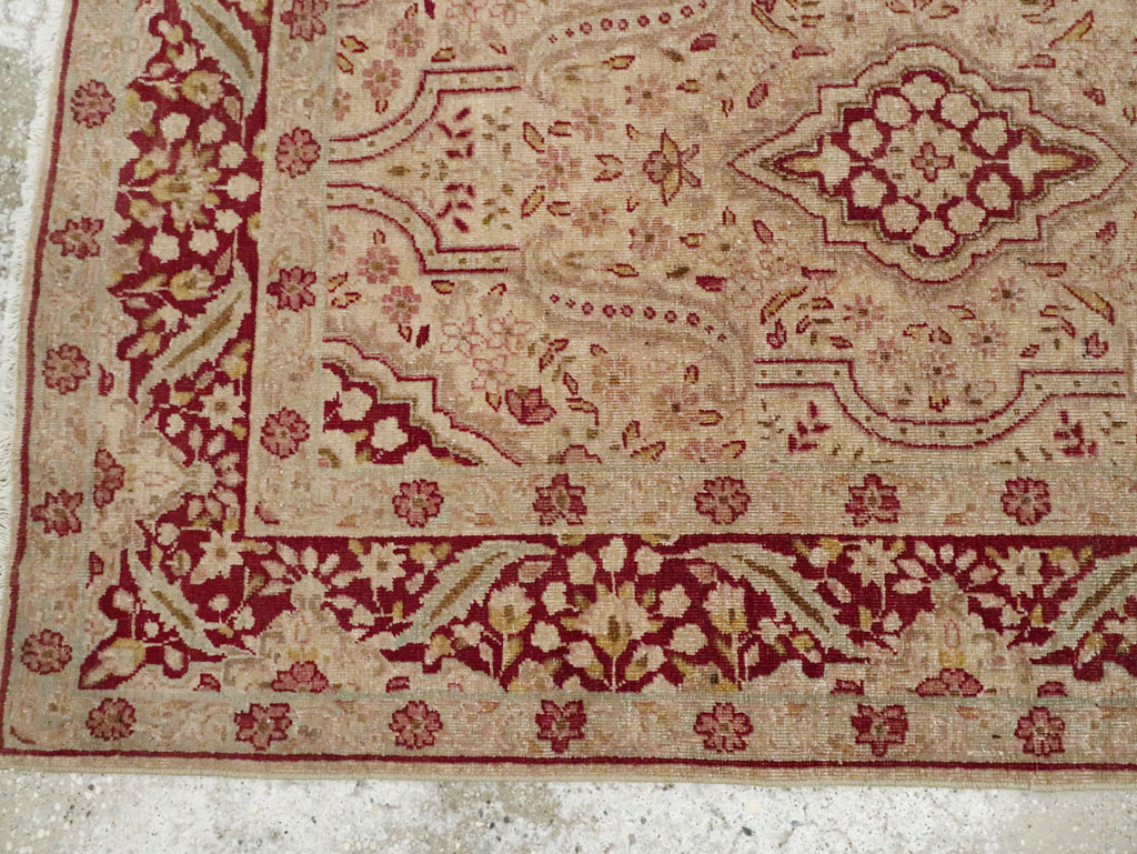 Antique Persian Tabriz Accent Rug, No.24442 - Gsblank