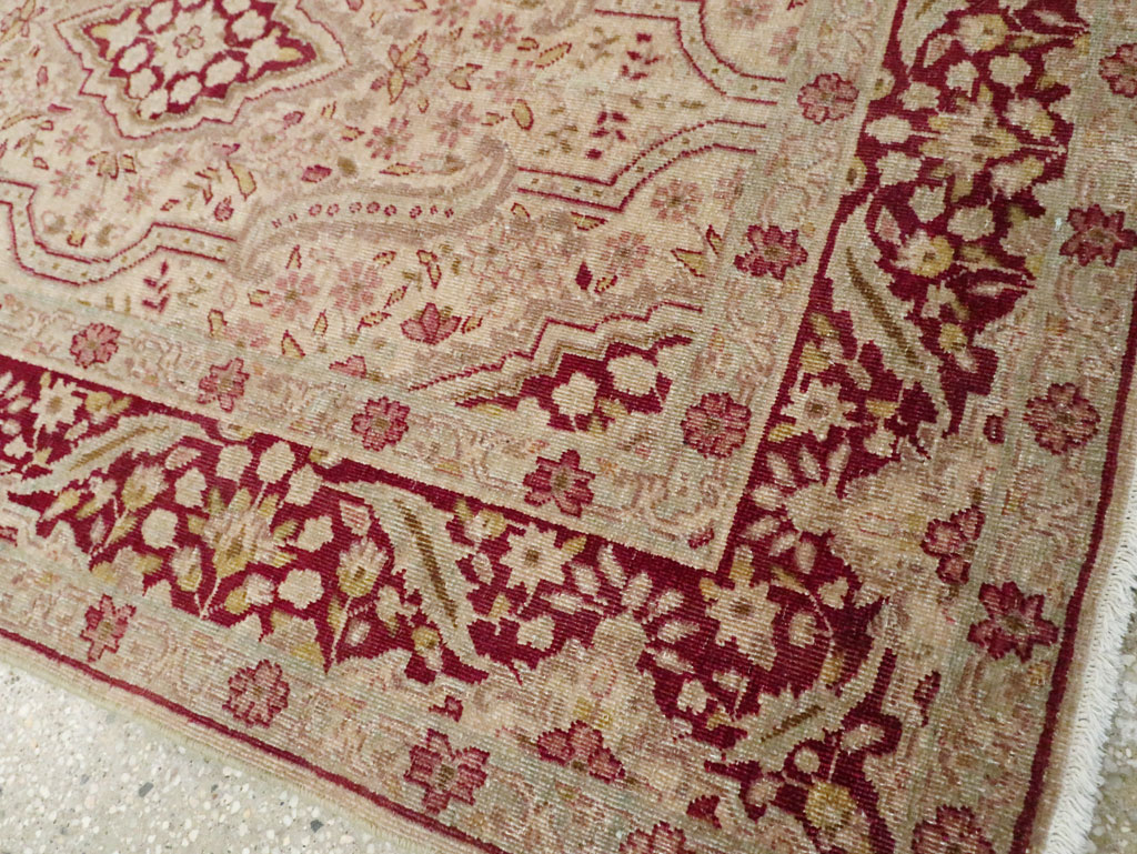 Antique Persian Tabriz Accent Rug, No.24442 - Gsblank