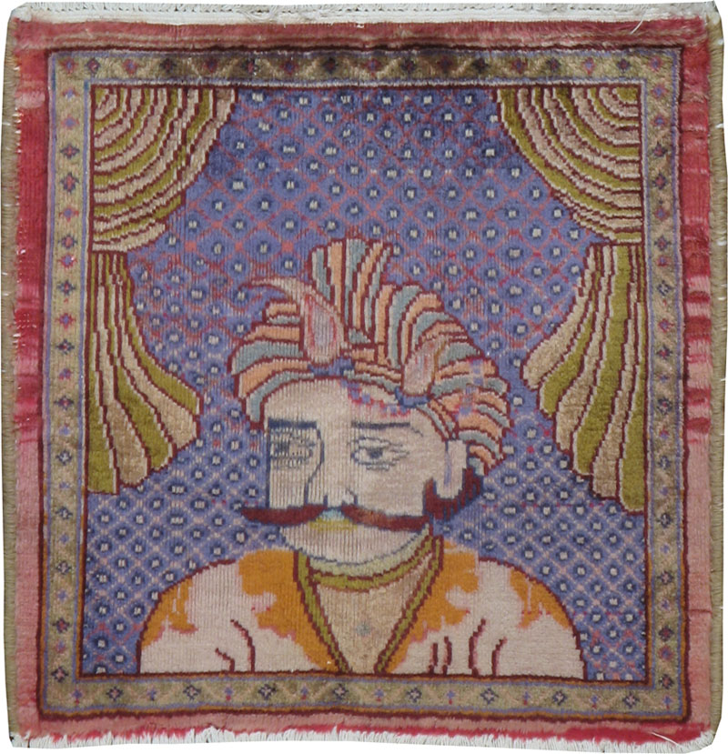 Vintage Persian Tabriz Pictorial Rug, No.24474 - Gsblank