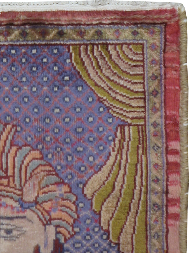 Vintage Persian Tabriz Pictorial Rug, No.24474 - Gsblank