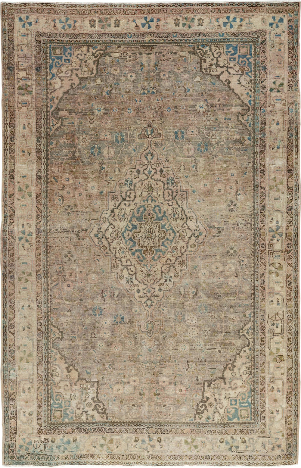 Antique Persian Sarouk Fereghan Accent Rug, No.24479 - Gsblank