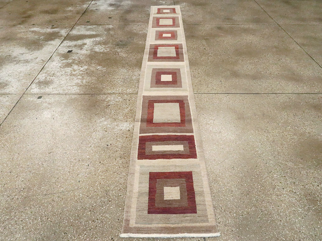 Modern Persian Tabriz Runner, No.24495 - Gsblank