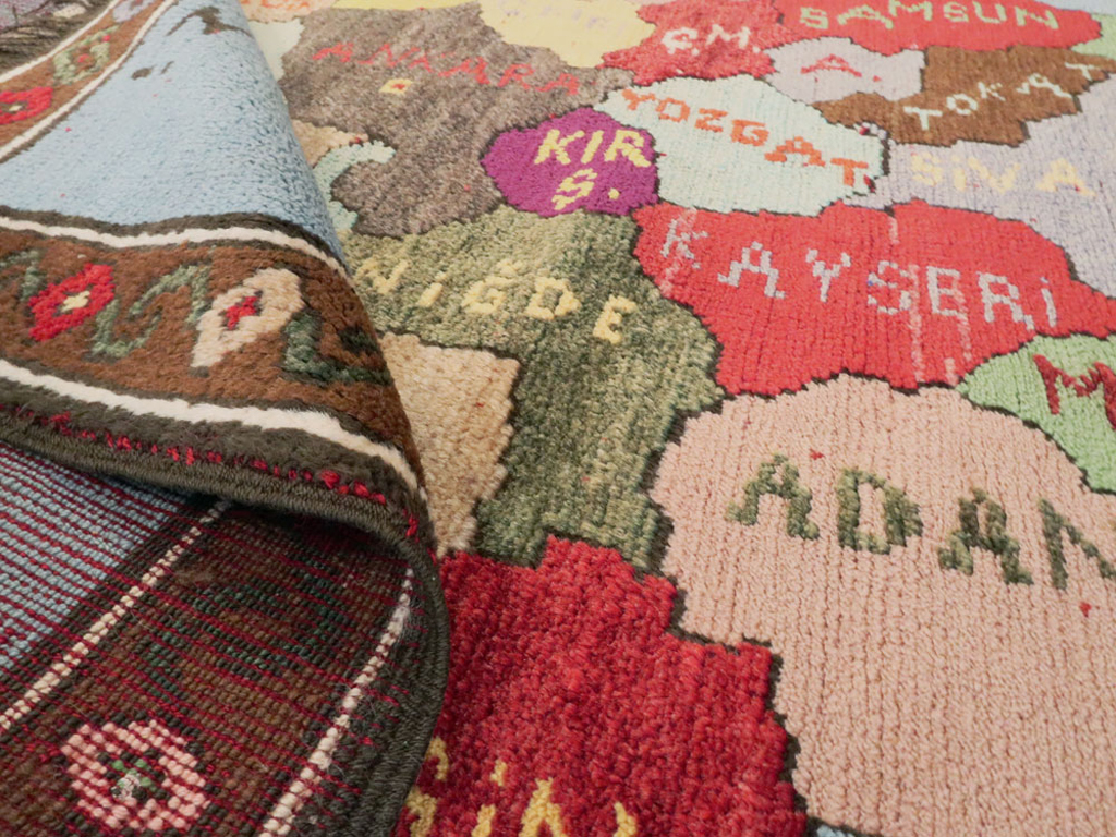 Vintage Turkish Anatolian Map Rug, No.24515 - Gsblank