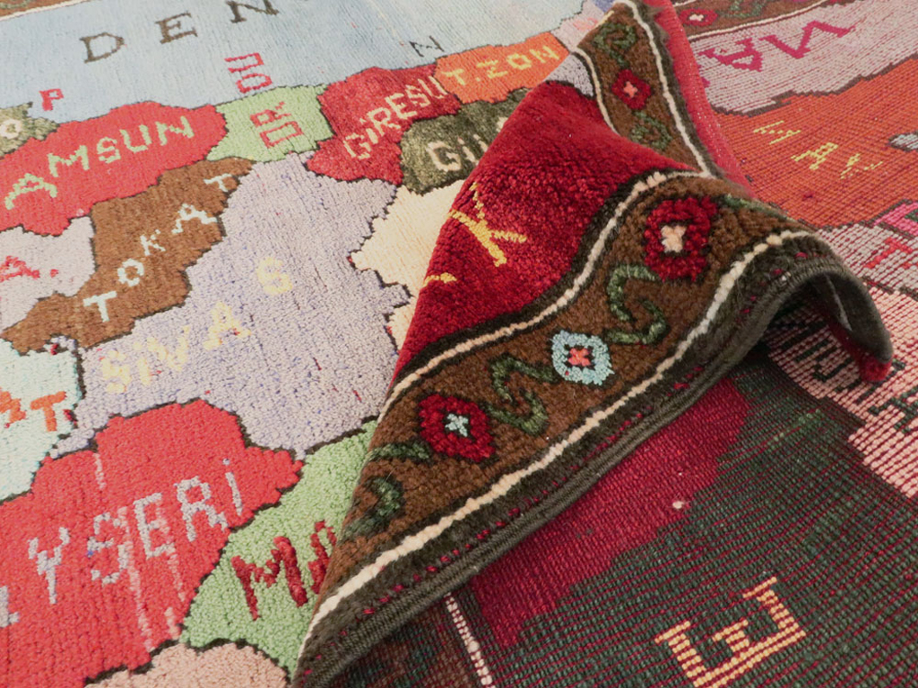 Vintage Turkish Anatolian Map Rug, No.24515 - Gsblank