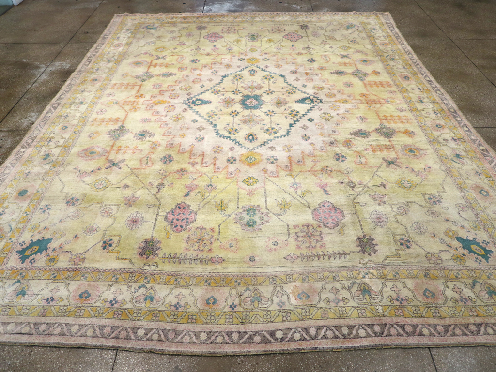Vintage Indian Cotton Agra Carpet, No.24524 - Gsblank