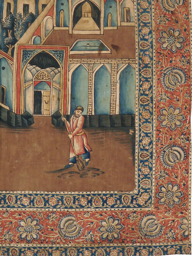 Vintage Persian Pictorial Textile, No.24527 - Gsblank