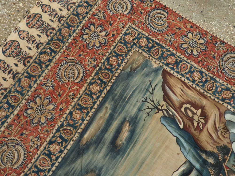 Vintage Persian Pictorial Textile, No.24527 - Gsblank