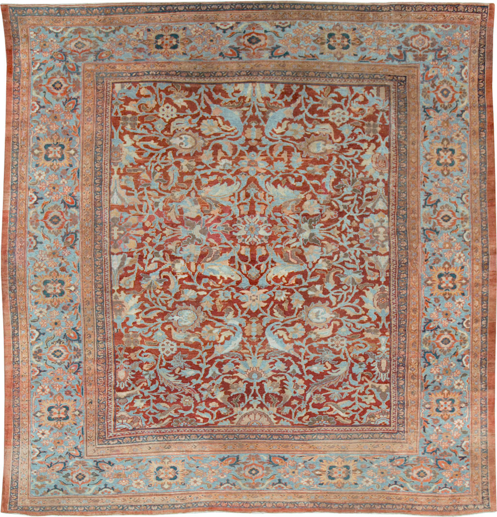 Antique Persian Sultanabad Large Square Room Size Carpet, No.24539 - Gsblank